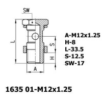 Пустотелый болт 1635 01-M12x1.25