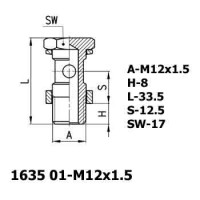 Пустотелый болт 1635 01-M12x1.5