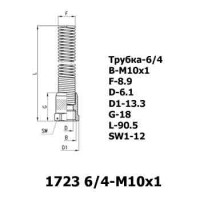 Накидная гайка с защитной пружиной 1723 6/4-M10x1