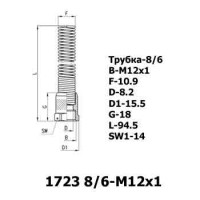Накидная гайка с защитной пружиной 1723 8/6-M12x1