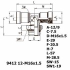 Цена на фитинг Фитинг тройник горизонтальный 9412 12-M16x1.5 9412 12-M16x1.5