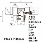 Цена на фитинг Фитинг тройник горизонтальный 9412 8-M16x1.5 9412 8-M16x1.5