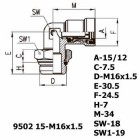 Цена на фитинг Фитинг угловой 9502 15-M16x1.5 9502 15-M16x1.5
