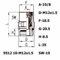Фитинг прямой 9512 10-M12x1.5