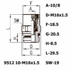 Цена на фитинг Фитинг прямой 9512 10-M16x1.5 9512 10-M16x1.5