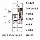 Цена на фитинг Фитинг прямой 9512 12-M14x1.5 9512 12-M14x1.5