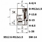 Цена на фитинг Фитинг прямой 9512 6-M12x1.5 9512 6-M12x1.5