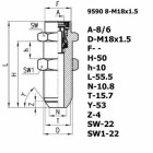 Цена на фитинг Фитинг переходник 9590 8-M18x1.5 9590 8-M18x1.5