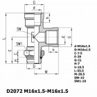 Цена на фитинг Фитинг тройник вертикальный D2072 M16x1.5-M16x1.5 D2072 M16x1.5-M16x1.5