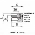 Цена на фитинг Фитинг заглушка D2612 M22x1.5 D2612 M22x1.5