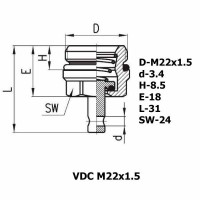 Фитинг для слива конденсата VDC M22x1.5