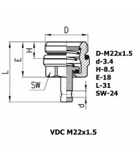 Фитинг для слива конденсата VDC M22x1.5
