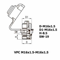 Фитинг контрольного вывода VPC M16x1.5-M16x1.5